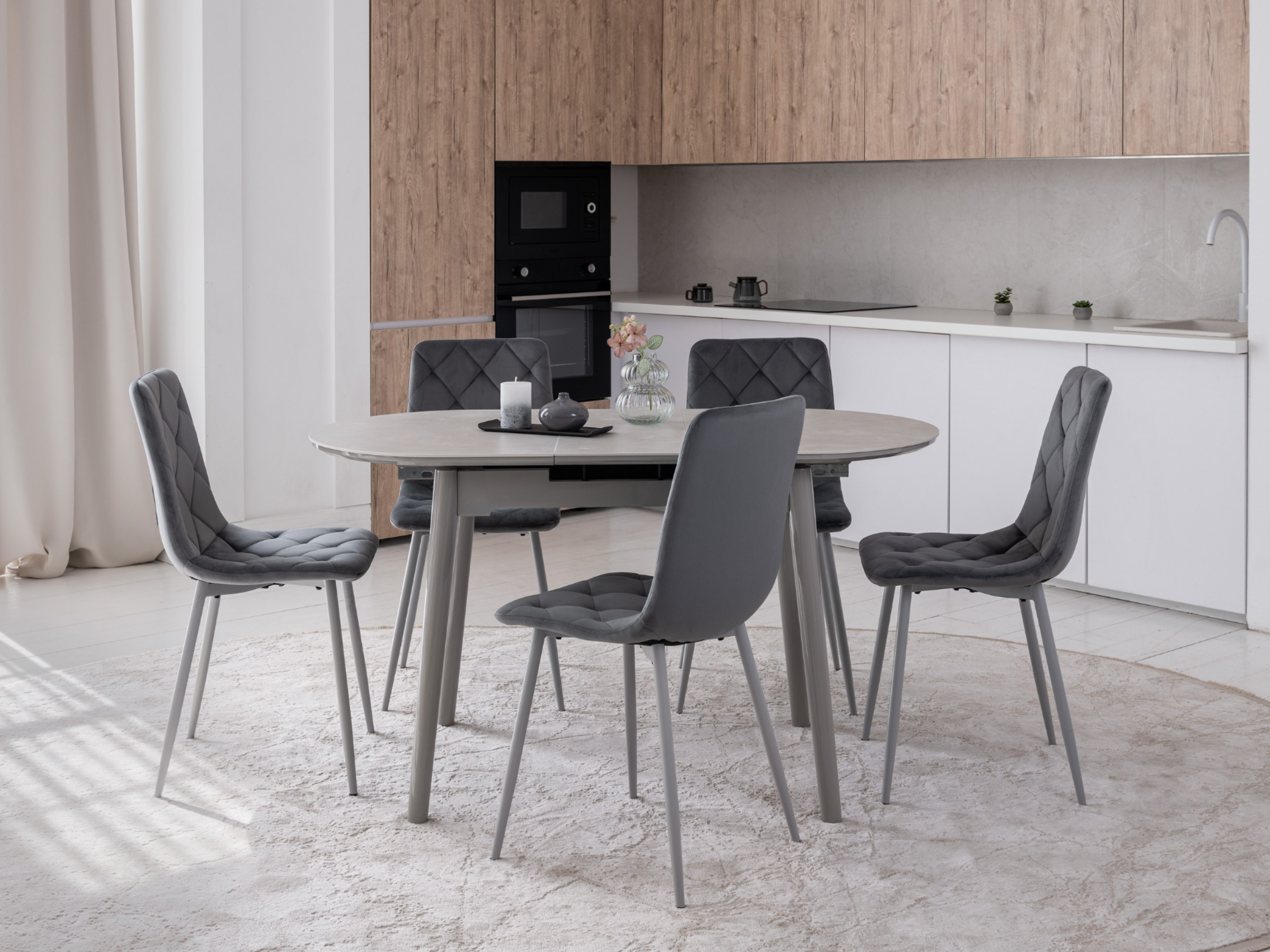 Стілець N-41 темно-сірий велюр + сірий 9