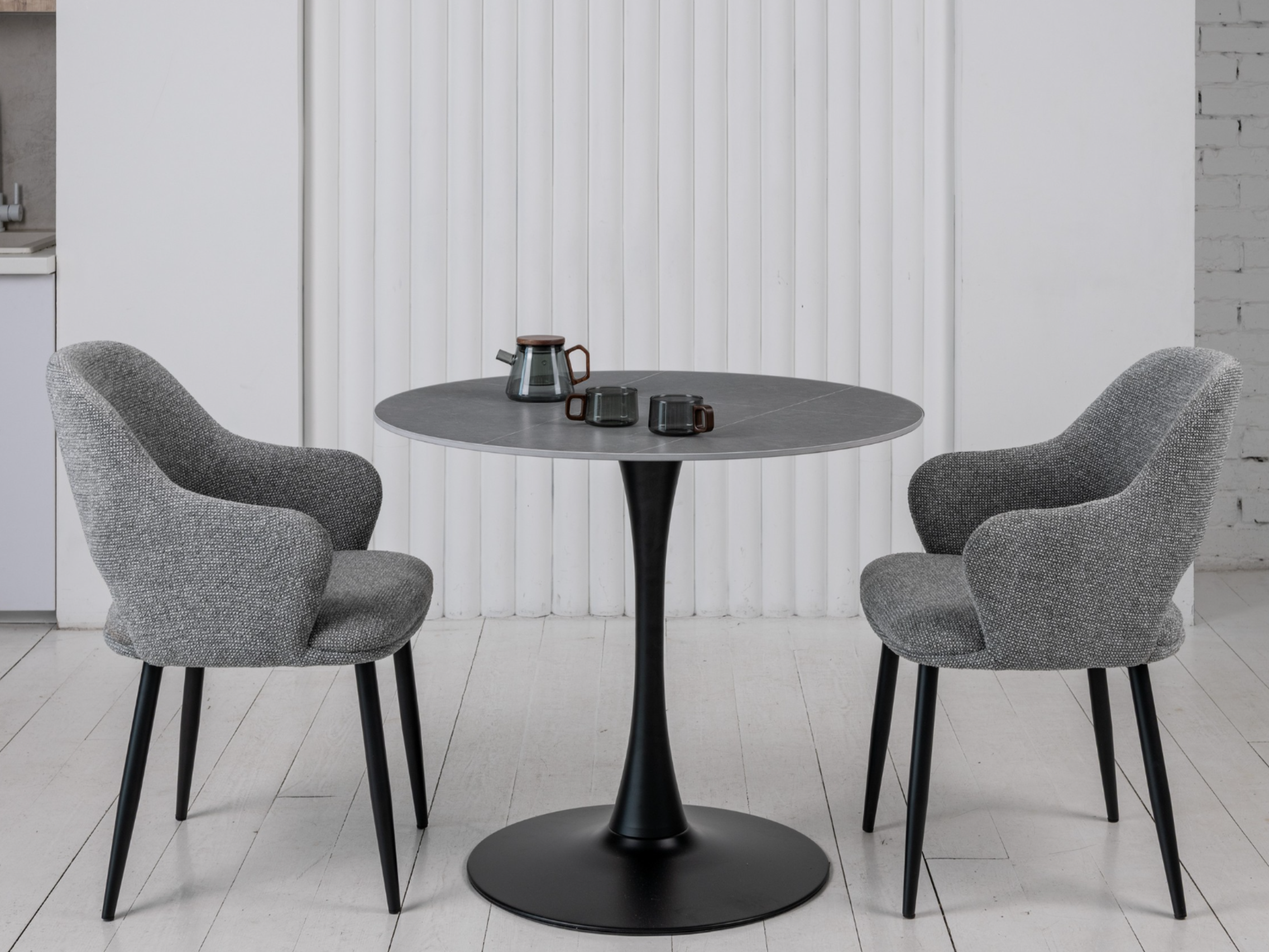 Стіл обідній T-325 айс грей + чорний 5