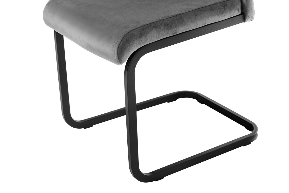 Стілець S-121 сірий велюр + чорний 8