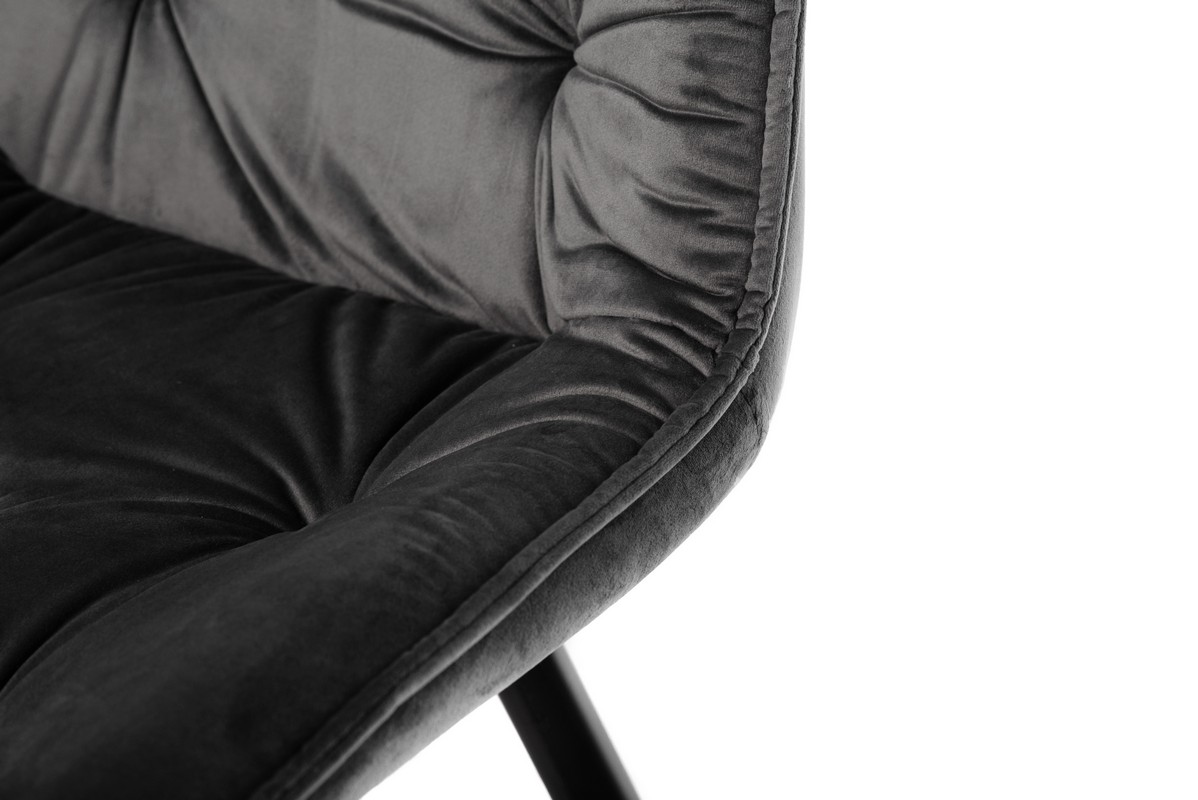 Стілець M-48 сірий велюр + чорний 9